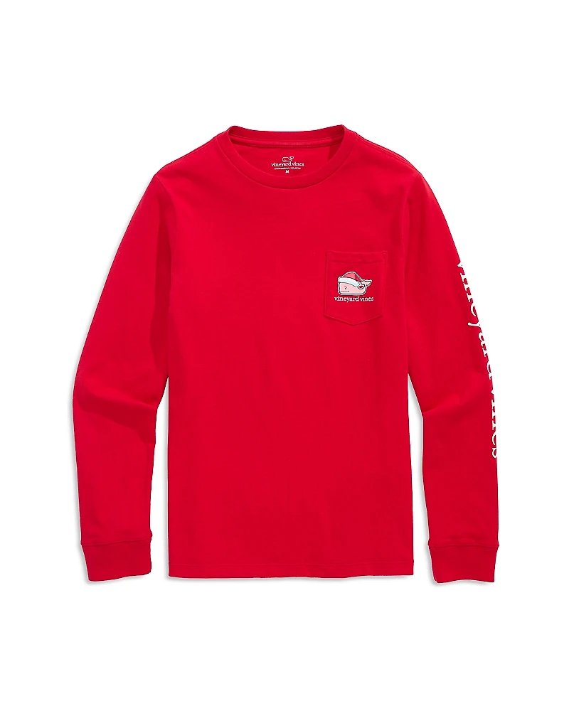 Vineyard Vines Boys' Santa Whale Long Sleeved Tee - Little Kid, Big Kid
