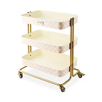 MacKenzie-Childs Rosy Check 3 Tier Kitchen Cart