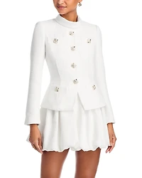 Self-Portrait Boucle Collared Mini Dress