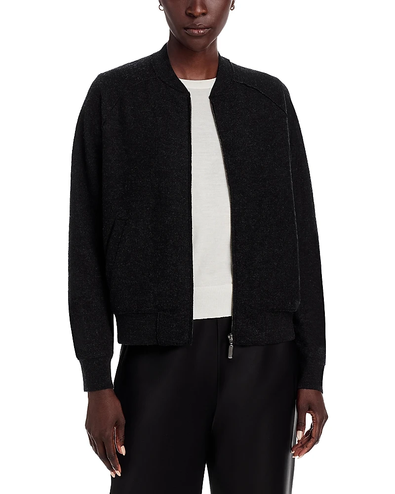 Eileen Fisher Wool Stand Collar Jacket