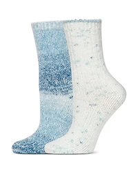 Hue Striped Tweed Cozy Crew Sock, Pack of 2