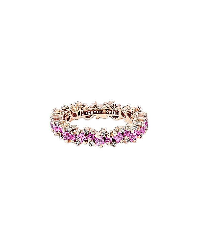Suzanne Kalan 18K Rose Gold Pink Sapphire & Diamond Eternity Band