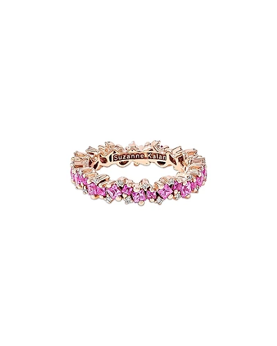 Suzanne Kalan 18K Rose Gold Pink Sapphire & Diamond Eternity Band