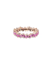 Suzanne Kalan 18K Rose Gold Pink Sapphire & Diamond Eternity Band