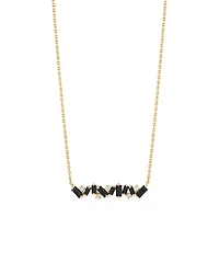 Suzanne Kalan 18K Yellow Gold Frenzy Black Sapphire & Diamond Bar Necklace, 16-18