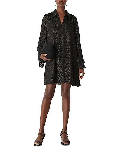 Whistles Metallic Dobby Mini Dress