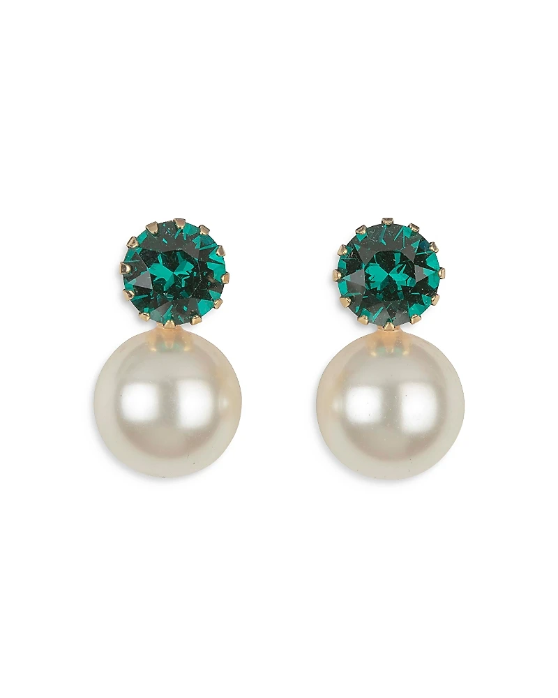 Jennifer Behr Ines Crystal & Imitation Pearl Drop Earrings