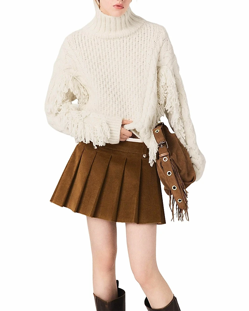 Maje Moritz Wool Blend High Neck Sweater