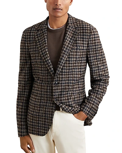 Reiss Brazati Dogtooth Check Tailored Fit Blazer