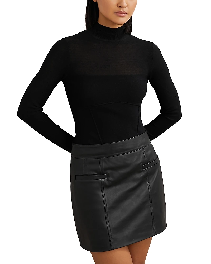 Reiss Sofia Mesh Knit Top