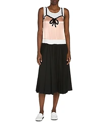 Marni Crepe Envers Satin Multimaterial Trope Oil Midi Dress
