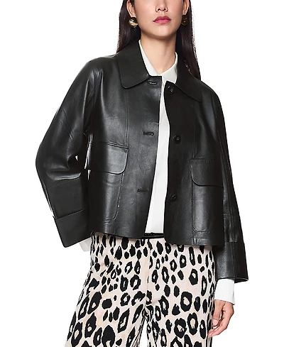 Marc Cain Wide Sleeve Lightweight Leather Jacket