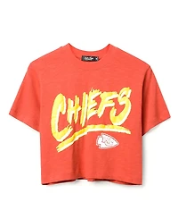 Junk Food Clothing Women's Nfl Kansas City Chiefs Thrill Mock Neck Crop Tee