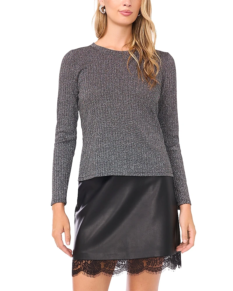 Vince Camuto Ribbed Melange Sweater