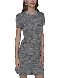 Karl Lagerfeld Paris Knit Tweed A Line Dress