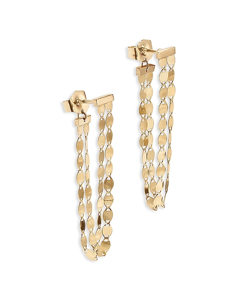 Lana Jewelry 14K Yellow Gold Front to Back Chain Drop Earrings