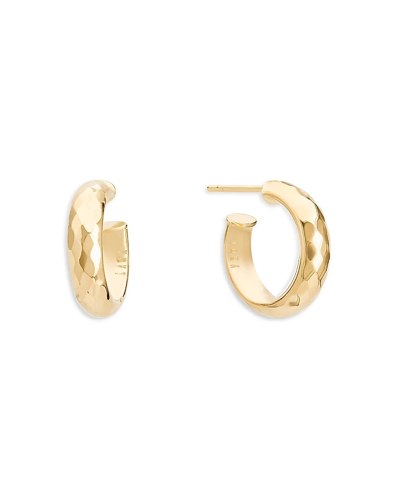 Lana Jewelry 14K Yellow Gold Faceted Disco Small Hoop Earrings