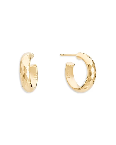 Lana Jewelry 14K Yellow Gold Faceted Disco Small Hoop Earrings
