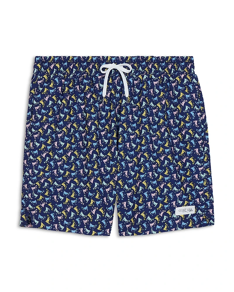 Goat Usa Boys' Mini Allover Print Woven Swim Trunks - Big Kid