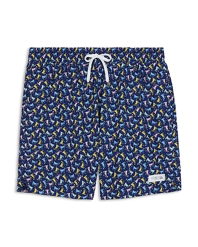 Goat Usa Boys' Mini Allover Print Woven Swim Trunks - Big Kid