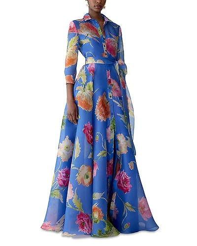 Carolina Herrera Belted Trench Silk Gown