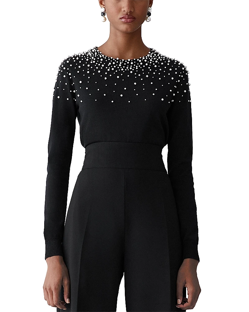Carolina Herrera Embellished Crewneck Sweater