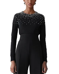 Carolina Herrera Embellished Crewneck Sweater