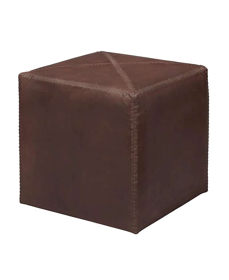 Jamie Young Tobacco Leather Ottoman