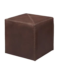 Jamie Young Tobacco Leather Ottoman