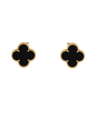 Pre-Owned Van Cleef & Arpels Vintage Alhambra Earrings 18K Gold and Onyx