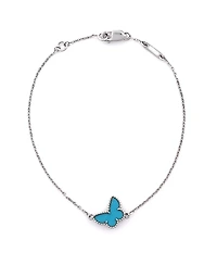 Pre-Owned Van Cleef & Arpels Sweet Alhambra Butterfly Bracelet 18K White Gold and Turquoise