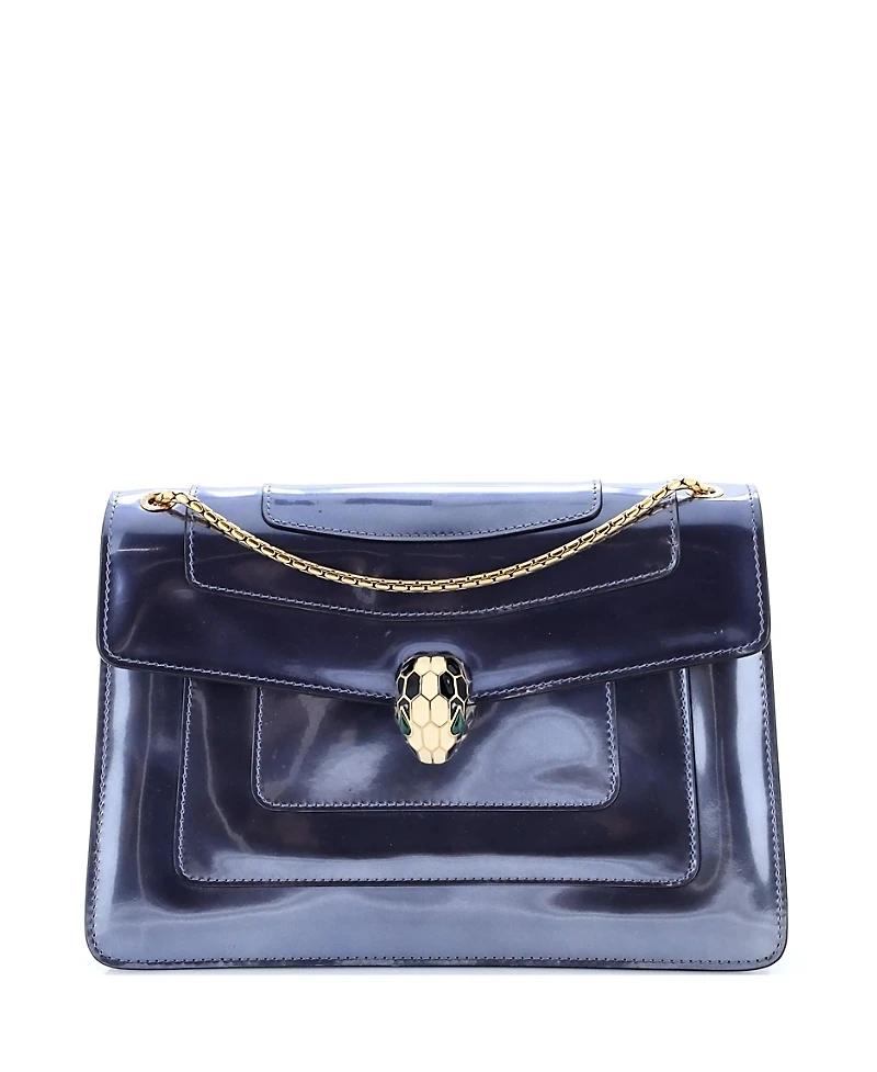 Pre-Owned Bvlgari Medium Serpenti Forever Shoulder Bag Metallic Leather