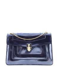 Pre-Owned Bvlgari Medium Serpenti Forever Shoulder Bag Metallic Leather