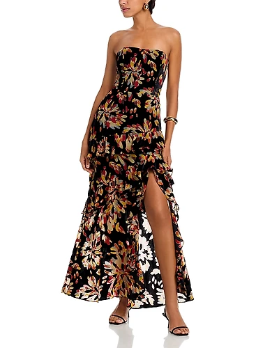 Milly Raelynn Confetti Burnout Velvet Ruffle Dress