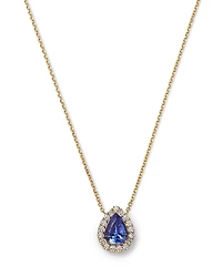 Bloomingdale's Fine Collection Tanzanite & Diamond Pear Halo Pendant Necklace