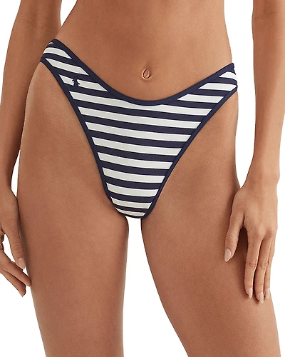 Lauren Ralph High Leg Scoop Waist Bikini Bottom
