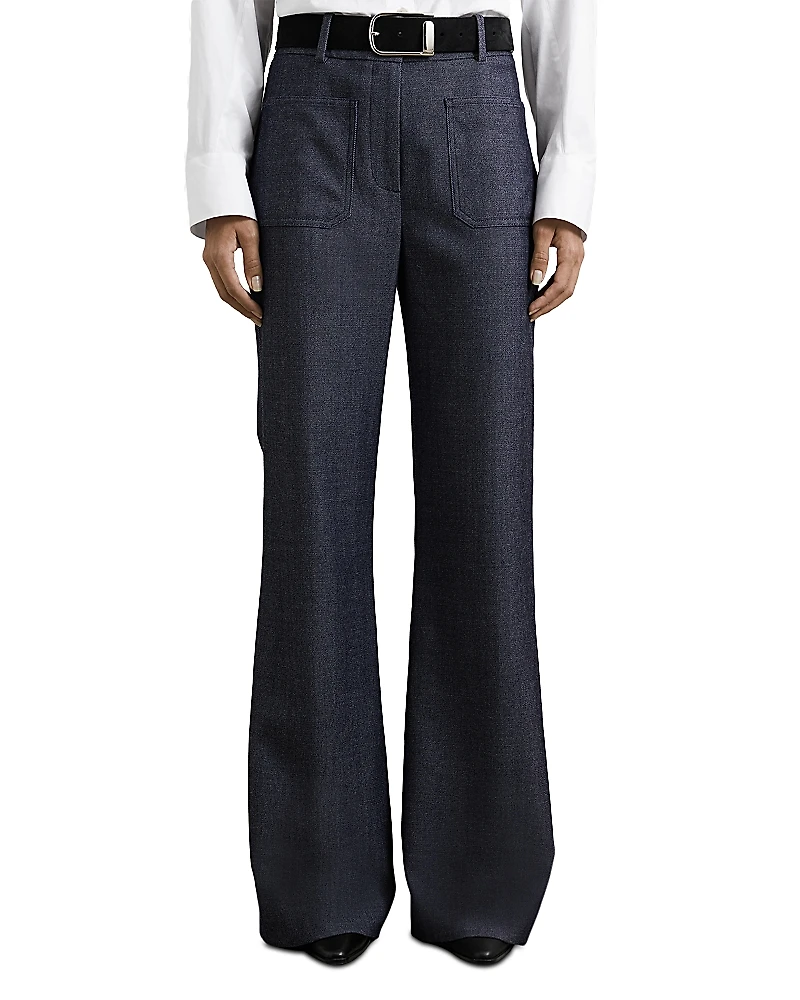 Reiss Petite Uma Flare Flannel Pants
