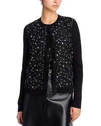 Oscar de la Renta Crewneck Cardigan Sweater