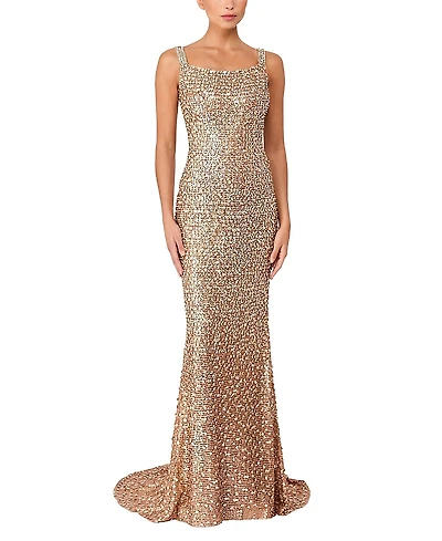 Jenny Packham Lotus Sequin-embellished Open-back Maxi Dress