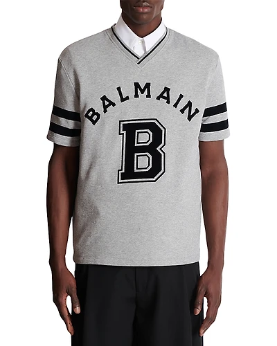 Balmain V-Neck Sport Graphic Tee