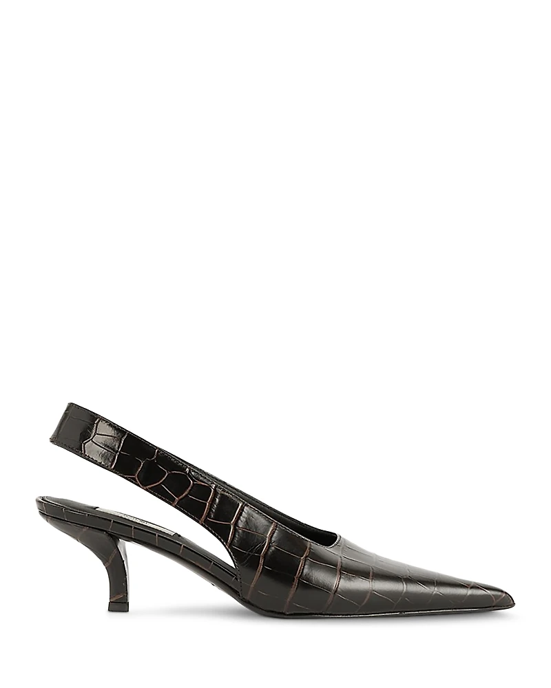 Toteme Women's Classic Croco Slingback Pumps