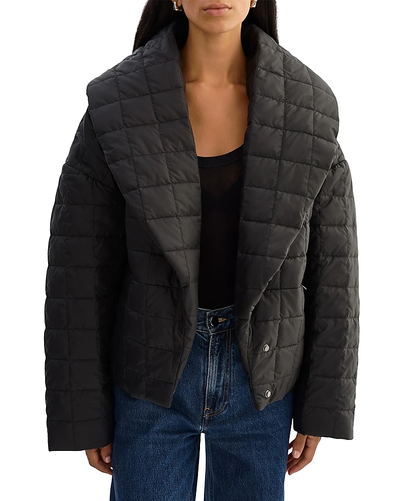 Lamarque Shawl Collar Quilted Jacket