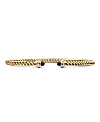 David Yurman 18K Yellow Gold Cable Spira Bracelet with Black Onyx & Diamonds