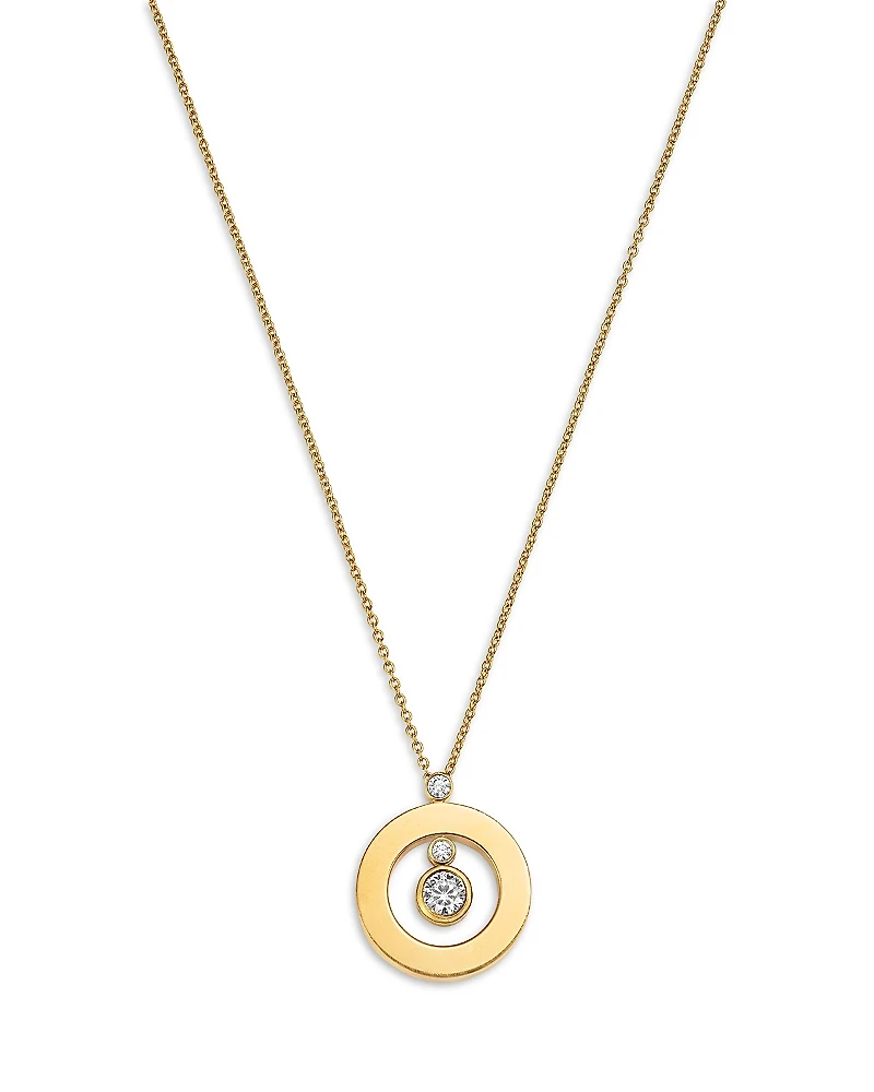 Roberto Coin 18K Yellow Gold Cento Diamond Baby O Circle Pendant Necklace