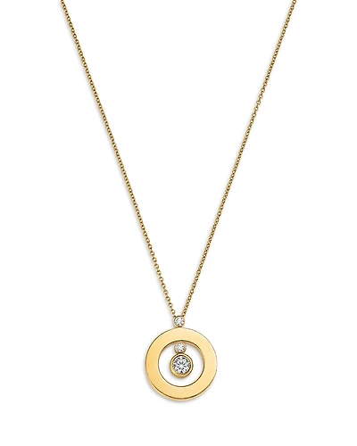 Roberto Coin 18K Yellow Gold Cento Diamond Baby O Circle Pendant Necklace