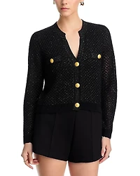 L'Agence Blanca Sequinned Cropped Cardigan