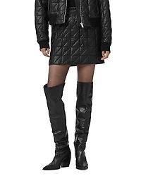 Allsaints Carly Quilted Leather Skirt