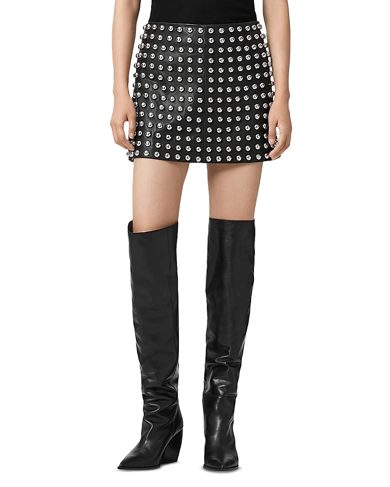 Allsaints Wilder Lea Leather Skirt