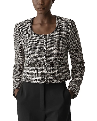 Theory Textured Stripe U Neck Cardigan