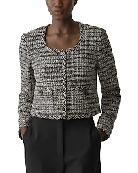 Theory Textured Stripe U Neck Cardigan